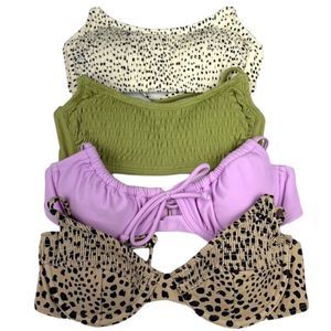 Xhilaration | Lot of 4 Smocked and Underwire Bikini Swimwear Tops Junior’s XS